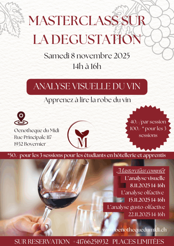 masterclass dégustation vin Valais