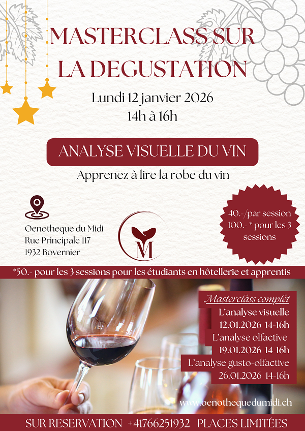 masterclass dégustation vin Valais