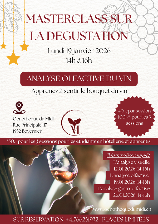 masterclass dégustation vin Valais