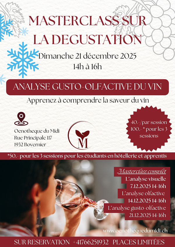 masterclass dégustation vin Valais