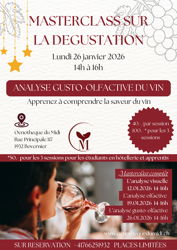 masterclass dégustation vin Valais